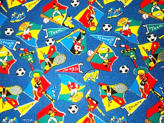 Sports Patch Blue Denim 60"w Fabric